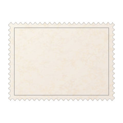 Obraz premium Realistic old blank post stamp with paper texture isolated on white