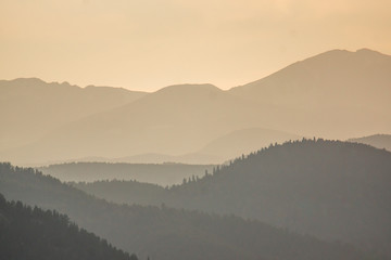 Beautiful sunset over the Rocky Mountains