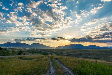 Obraz premium Dramatic sunset over the Rocky Mountains