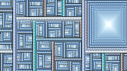 Pattern rectangles. Protective aliens wall. Fractal abstract texture. Digital artwork graphic astrology magic

