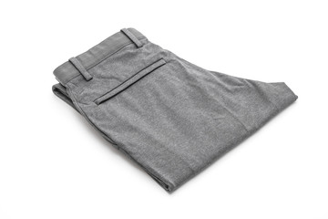 men's grey pants on white background