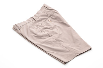 Naklejka premium beige short pants isolated on white background