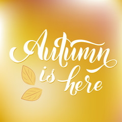 Fototapeta premium Hello Autumn lettering. Elements for invitations, posters, greeting cards. Seasons Greetings