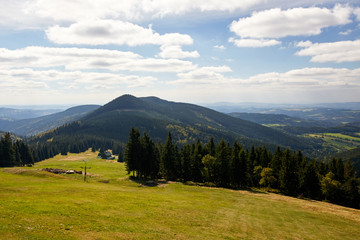 Fototapeta na wymiar view to the valley in National Park Krkonose