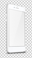 Smart phone with blank screen isolated on transparent background. - 218332286