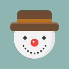 snowman flat icon, Christmas theme set