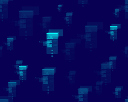 Mobile multicolor user interface seamless pattern on dark blue background