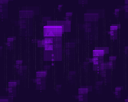 Mobile multicolor user interface seamless pattern on dark purple background