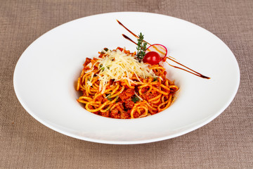 Pasta Bolognese with meat