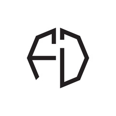 two letter FD octagon logo