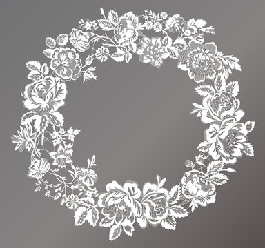 lace flowers frame decoration element