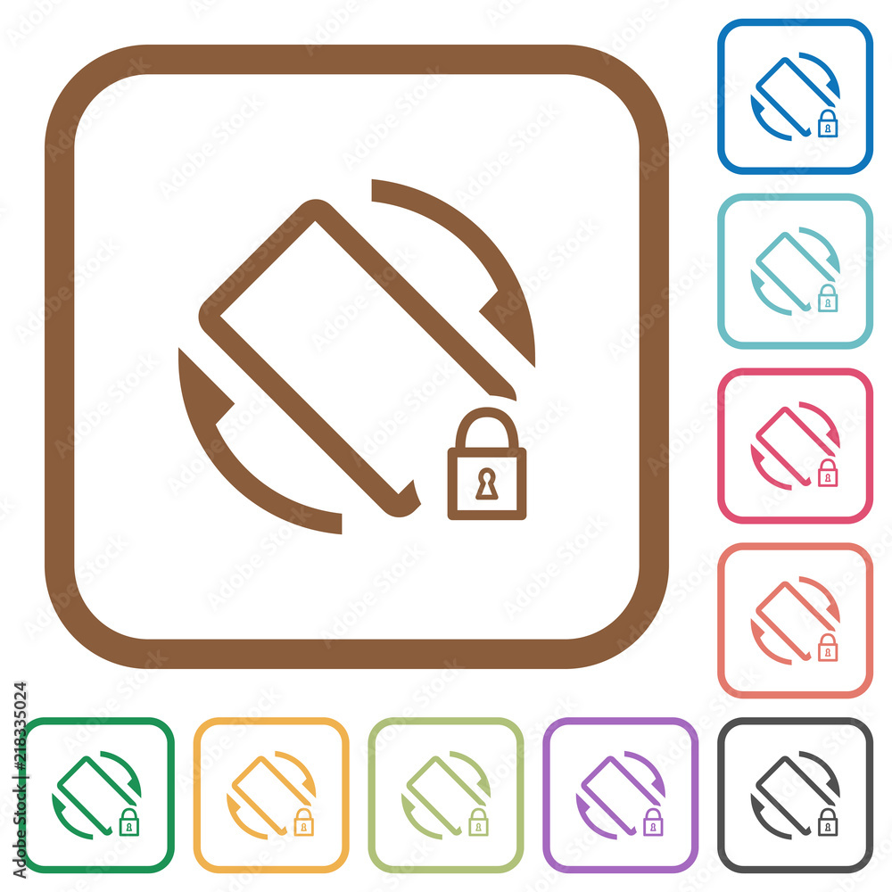 Poster mobile screen rotation locked simple icons