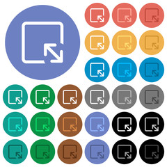 Resize object round flat multi colored icons