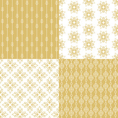 Set of simple seamless gold