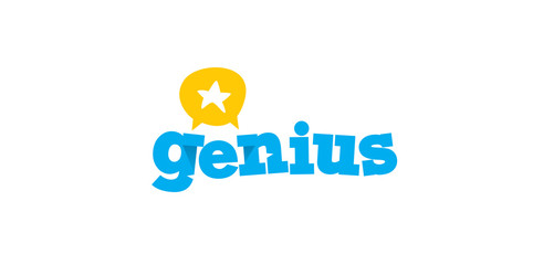 Vector Genius logo with star, conversation, headhunting, science, education and business, school, university concept