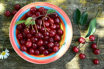 Ripe cherry berries.