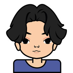 portrait icon, face. on white background, vector