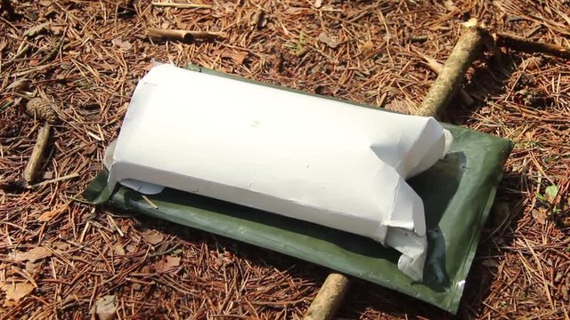 The Lithuanian Military Meal Ready-To-Eat (MRE). Time Lapse of The Heating Package
