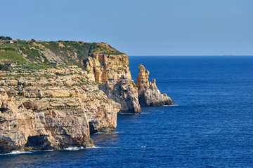 Fototapeta premium Hal Far Cliffs near Birzebbuga in Malta
