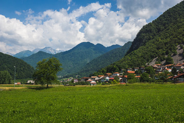Modrej village near Most na Soci, Slovenia