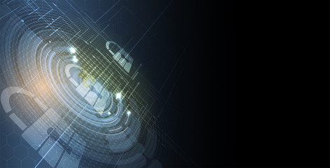 Cybersecurity and information or network protection. Future technology web services for business and internet project