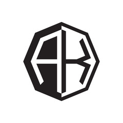 two letter AK octagon negative space logo
