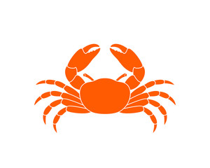 Crab logo. Isolated crab on white background