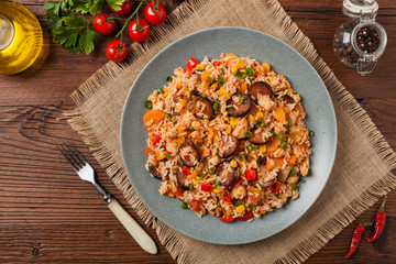 Traditional jambalaya.