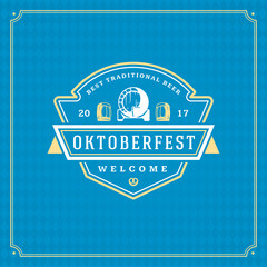 Oktoberfest beer festival celebration vintage greeting card