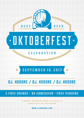 Oktoberfest beer festival celebration retro typography poster