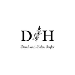 Vector hand drawn logo template in elegant and minimal style.