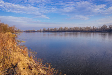 Fototapeta na wymiar Vistula River bank near Warsaw city, Poland