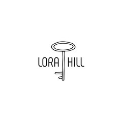 Vector hand drawn logo template in elegant and minimal style.