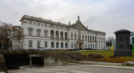 Obraz premium The Palace of Krasiński. Warsaw. Poland. It is located on the Krasiński Square. Today the palace is part of the National Library of Poland.