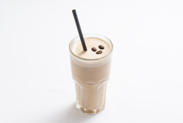 ice coffee with straw