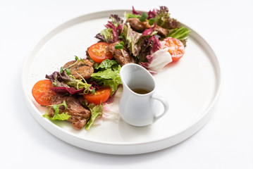 gourmet salad with beef