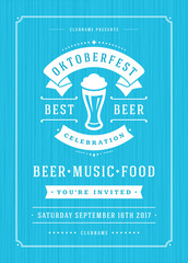 Oktoberfest beer festival celebration retro typography poster