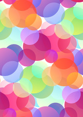 Seamless festive pattern with multicolored confetti on white background. Gradient bokeh. Texture for wallpaper, fabrics, covers and your creativity