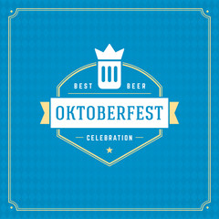 Oktoberfest beer festival celebration vintage greeting card