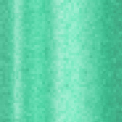 An abstract illustration of a mint color glitter background designed with a mosaic pattern