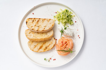 toasts with smoked salmon