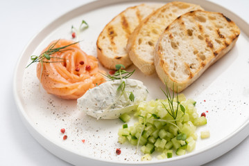 toasts with smoked salmon