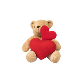 Valentines Day,Teddy Bears in embrace.