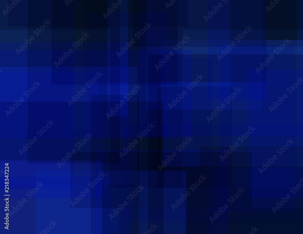 Poster Abstract ultramarine geometric background with rectangles. Simple dark blue vector graphic pattern