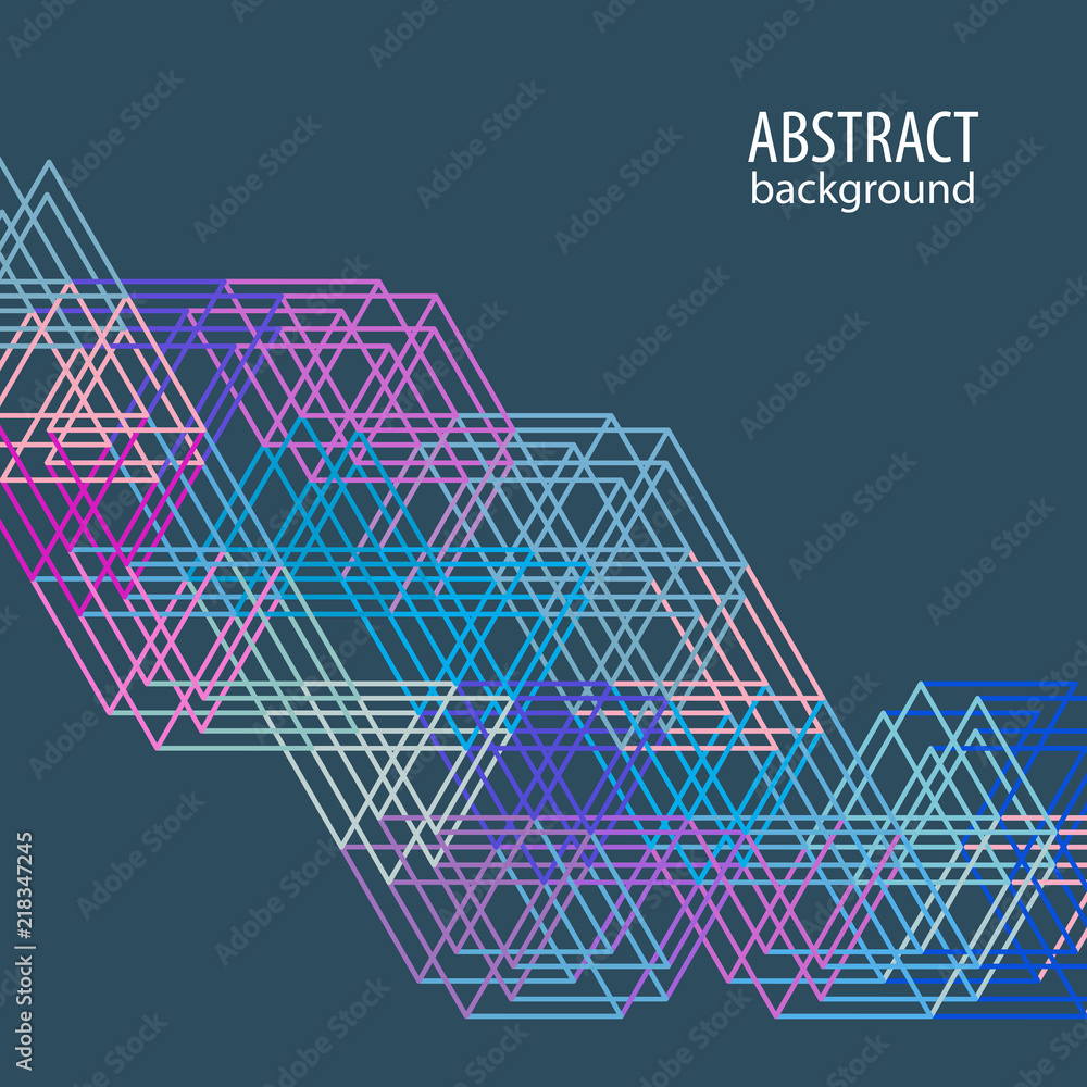 Poster Abstract background with colorful grid of triangles. Vector