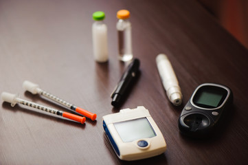 Blood sugar testing equipment.