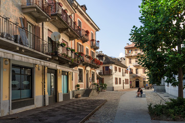 Fototapeta na wymiar Domodossola, picturesque town dating back to the medieval period, Italy
