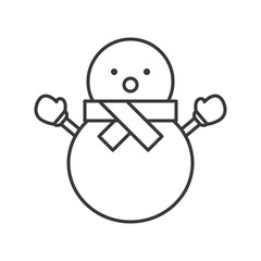 snowman outline icon, winter and Christmas theme