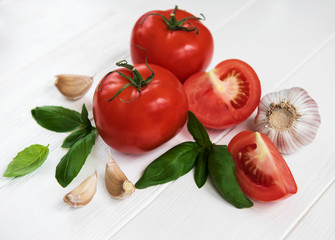 Tomato and green basil