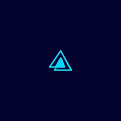 Letter A Triangle Minimalist Creative Abstract Icon Logo Design Template Element Vector